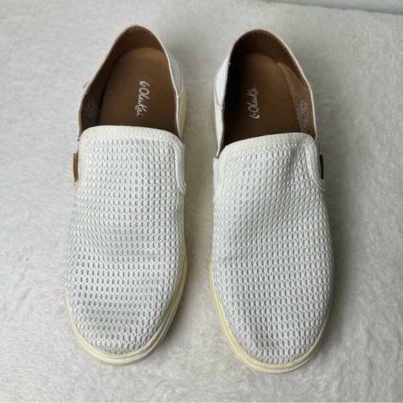 Olukai Women's Pehuea Slip-On Shoes Mesh Breathable White/Cream Sneakers Size 8 - Picture 3 of 15